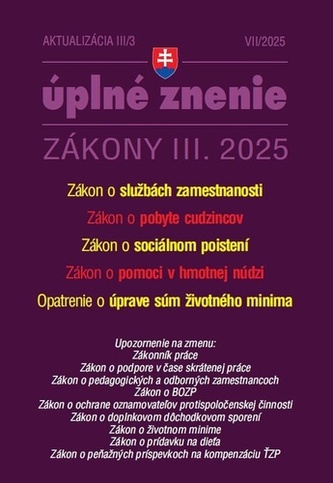 Aktualizácia III/3 2025 Zamestnanosť a pobyt cudzincov