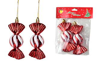 SANTA LILA Komplet 2 bombek CUKIEREK 4x4x11cm