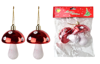 SANTA LILA Komplet 2 bombek GRZYBEK