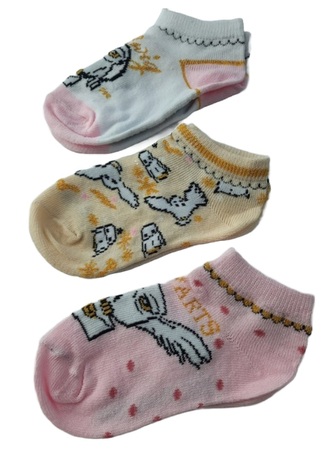 SunCity Ponožky dětské kotníkové, 3 ks růžové s Hedvikou, Harry Potter Velikost: 23-26