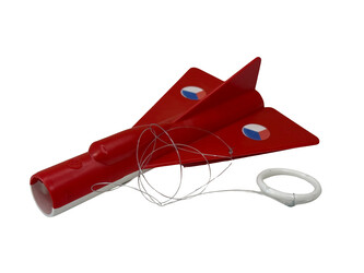 Zvukové letadlo MiG červené