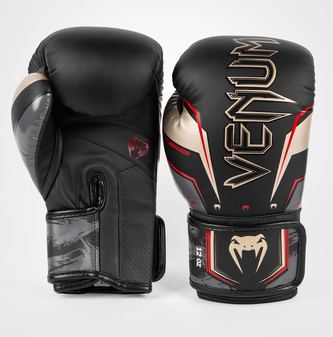 Boxerské rukavice Venum Elite EVO černá-zlatá-červená Velikost: 14oz