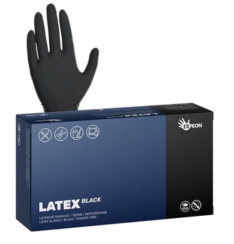Latexové rukavice Espeon LATEX BLACK 100 ks, nepudrované, černé, 5.8 g Velikost: XL