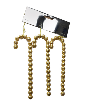 SANTA LILA komplet 3 zawieszek LASKA złote 4x0,5x14cm