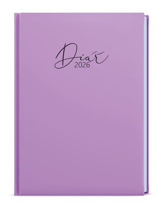 Denní diář 2026 David Lamino Pastel A5 fialová Denní diář 2026 David Lamino Pastel A5 fialová