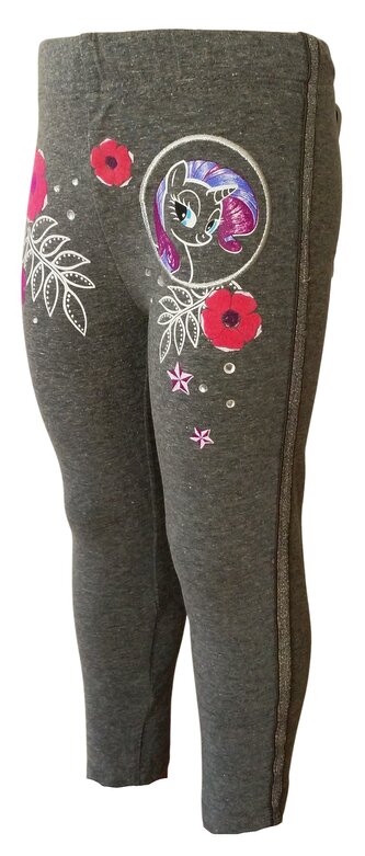 Dívčí legíny MY LITTLE PONY stříbrný lampas a kamínky, šedá, velikost: 116