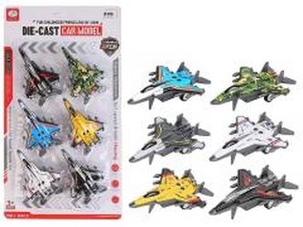 Samolot myśliwec metalowy 6szt
