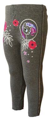 Dívčí legíny MY LITTLE PONY stříbrný lampas a kamínky, šedá, velikost: 104