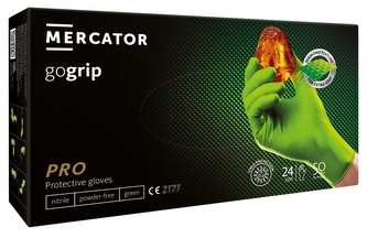 Ochranné nitrilové rukavice Mercator GOGRIP zelené 50ks Velikost: XL