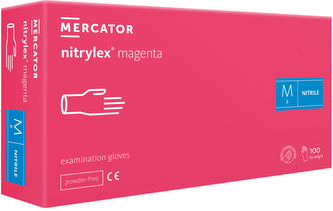 Nitrilové rukavice Mercator Medical NITRYLEX magenta 100 ks Velikost: M