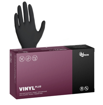 Vinylové rukavice Espeon VINYL PLUS 100 ks, nepudrované, černá, 5.0 g Velikost: XL