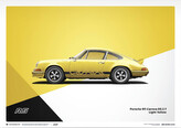 Umělecký tisk Porsche 911 RS - 1973 - Yellow, Automobilist, 30 × 21 cm