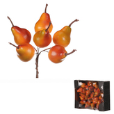 Hrušky na drátku - umělé, oranžové, cena za balení (36 ks)