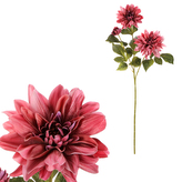 Jiřina - umělá řezaná, 3 květy, barva staro-růžová