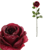 Růže - umělá řezaná, fialová, jemně ojíněná