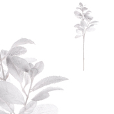 Větev umělá - jemně zasněžené listí, bílá