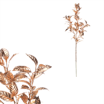 Čajovník - umělá větev s lístky, barva zlatá