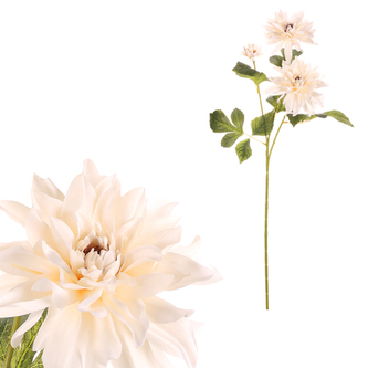 Jiřina - umělá řezaná, 3 květy, barva krémová