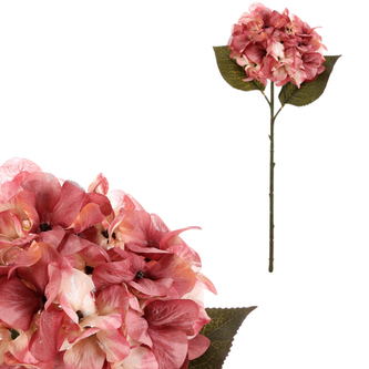 Hortenzie - umělá řezaná, barva růžová