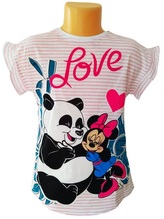 Dívčí noční košile MINNIE s proužky krátký rukáv, růžová, velikost: 116