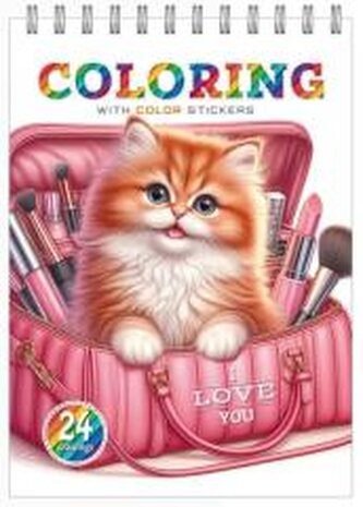 Kolorowanka 148x210 z naklejkami 12 stron Kotki