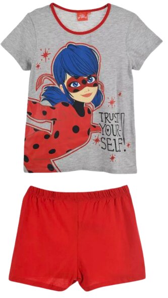 Dívčí pyžamo L.O.L. trust your self krátké šedo-červené, šedočervená, velikost: 104