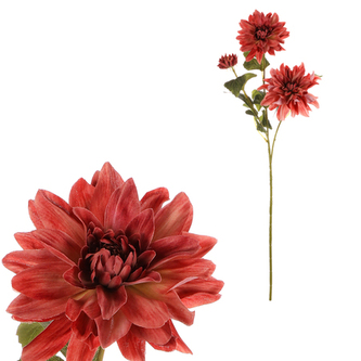 Jiřina - umělá řezaná, 3 květy, barva hnědá