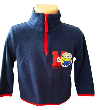 Chlapecká mikina MIMONI zip u krku polar fleece, modrá tmavá, velikost: 98