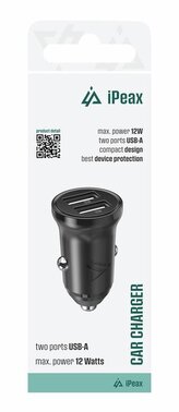 iPEAX Autonabíječka CL-01, 2,4A, 2x USB-A černá