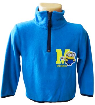 Chlapecká mikina MIMONI zip u krku polar fleece, modrá světlá, velikost: 98