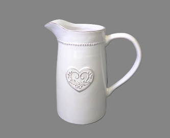 Džbán se srdcem bílý