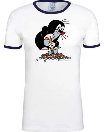 Pánské tričko s krátkým rukávem Krteček: Kopec (2XL) bílá bavlna