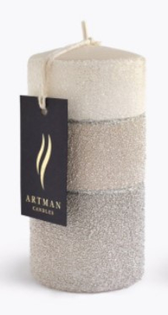 Świeca MILANO Walec mały 7xh10cm beżowaparafinowa