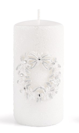 Świeca WIANEK GLAMOUR walec duży 7xh15cm parafinowa biała