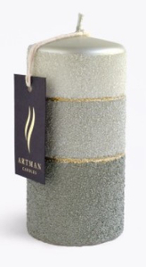 Świeca MILANO Walec średni 7xh14cm zielona parafinowa