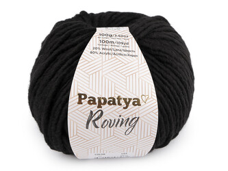 Pletací příze Papatya Roving 100 g - 1 ks - 6 (12) černá