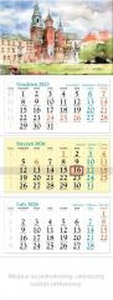 Kalendarz 2026 ścienny trójdzielny Kraków