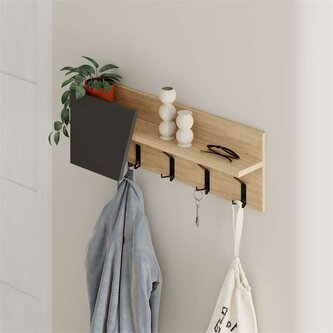 Nástěnný věšák Houseland Eleva dub safírový/antracitově šedý