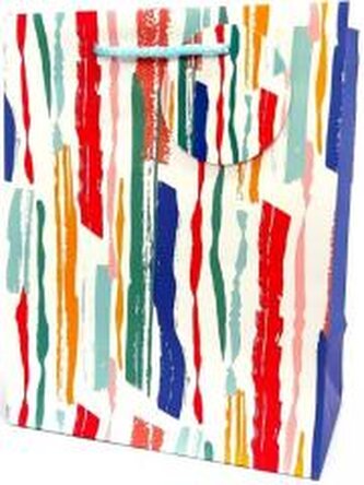 Torebka ozdobna matowa 18x23x10cm Paski