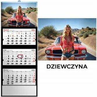 Kalendarz 2026 trójdzielny dziwczyna