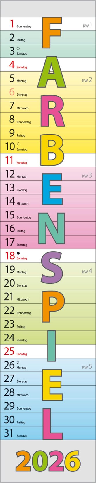 Planer Farbenspiel 2026