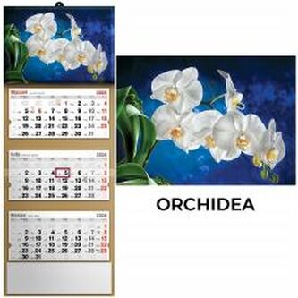 Kalendarz 2026 trójdzielny orchidea