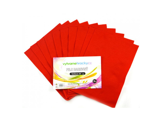 Filc - 10 ks, Červený, A4, 180 g