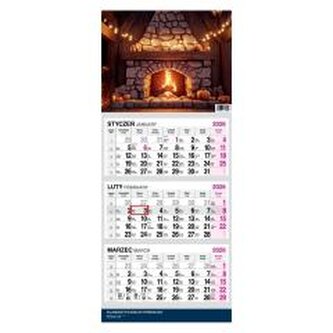 Kalendarz 2026 Trójdzielny premium Kominek