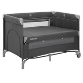 Dětská cestovní postýlka se stahovací bočnicí Side Baby Mix šedá