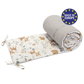 Bomimi MANTINEL do postýlky 180 cm, LESNÍ ZVÍŘÁTKA BÉŽOVÁ xy