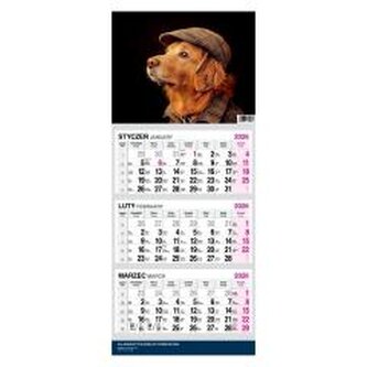 Kalendarz 2026 trójdzielny premium Pies