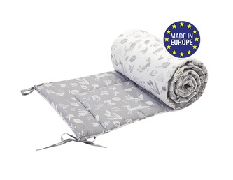 Bomimi MANTINEL do postýlky 180 cm, LESNÍ ZVÍŘÁTKA, ŠEDÁ