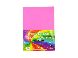 Pěnovka- růžová, 10 ks, A4 - cca 2 mm