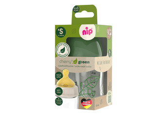 NIP CHERRY GREEN láhev sklo,široká,kaučuk-S,120ml,kluk